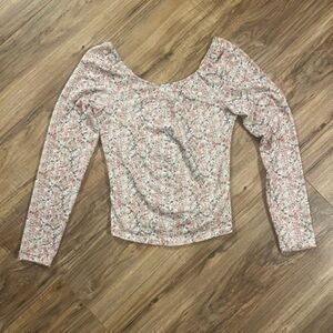 BKK chance long sleeve floral on /off shoulder top Sz M